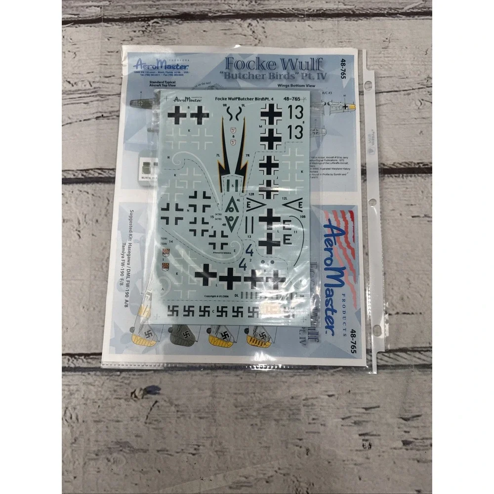 AeroMaster Products Decals 1/48 ( Lot of 6) -Butcher Birds Parts 1,II,3,4,4,XI
